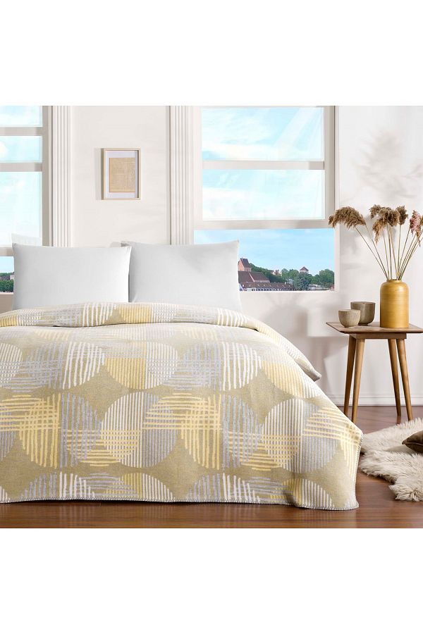 Tac Alba Cotton Single Blanket Yellow Trendyol