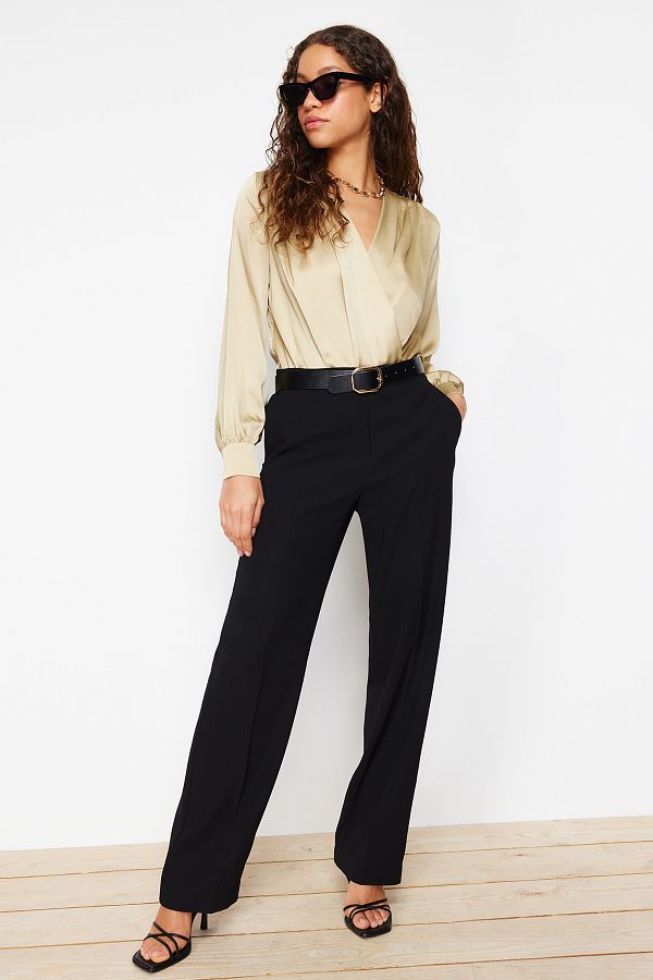 Trendyol Collection-Σατέν μέντα με διπλό γιακά και κορμάκι με κουμπωτή φούστα - TOFAW19BB0678 1