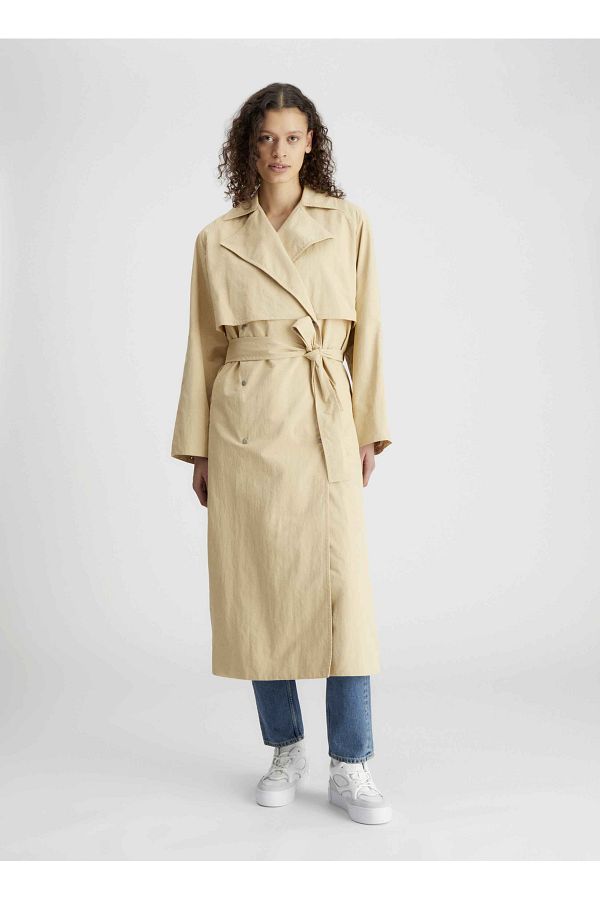 Calvin Klein Jeans Beige Women s Trench Coat J20J222582AAT Trendyol