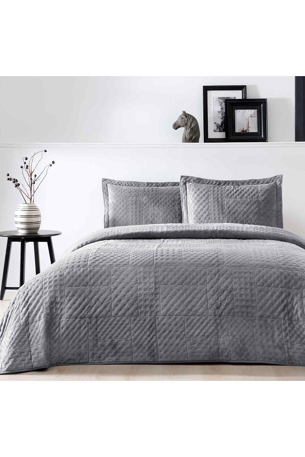 Taç-Alvin Single Bedspread Set Anthracite 1