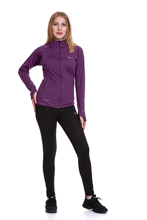 FEROBİ-Women's Zippered Lycra Knee-Free Diving Tracksuit Set Purple 1