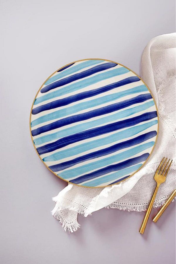 The Mia-Fez Stoneware 26cm 6-Piece Serving Plate Blue Fez0002 1