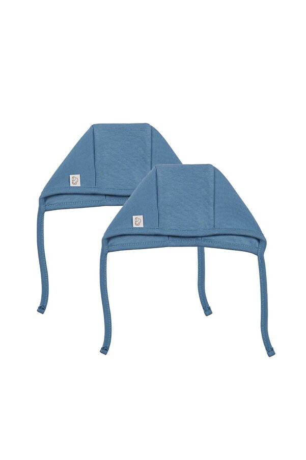 tinylamb Golitha Bebek Şapkası Mavi Renk 2 Adet %100 Pamuk Bebek Beresi