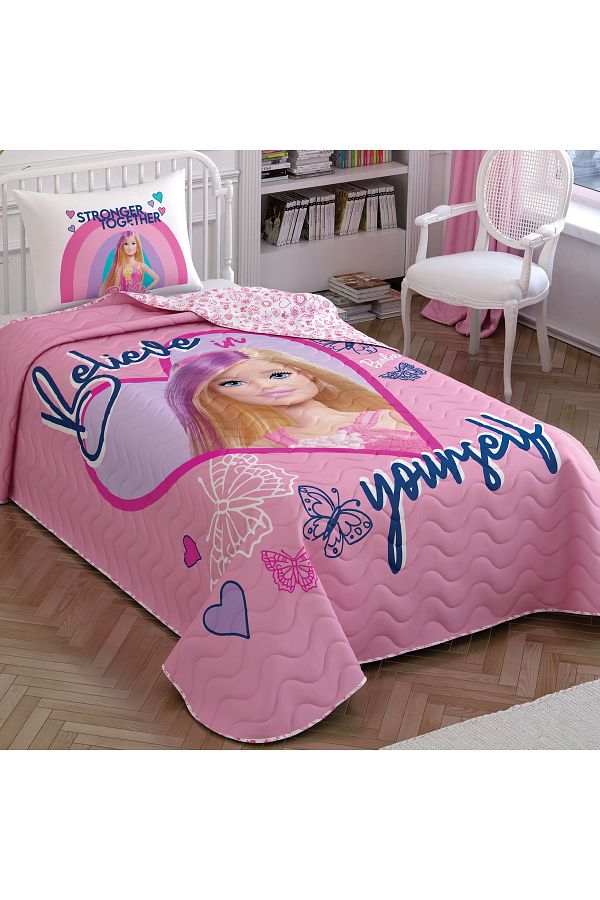 Tac Licensed Barbie Winter Bedspread Set