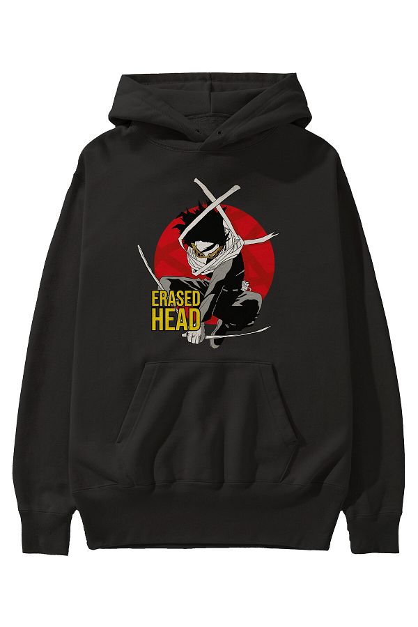 Ankhises Erased Head Anime Front Printed Black Hoodie Oversize Hooded Sweatshirt Men Women Trendyol