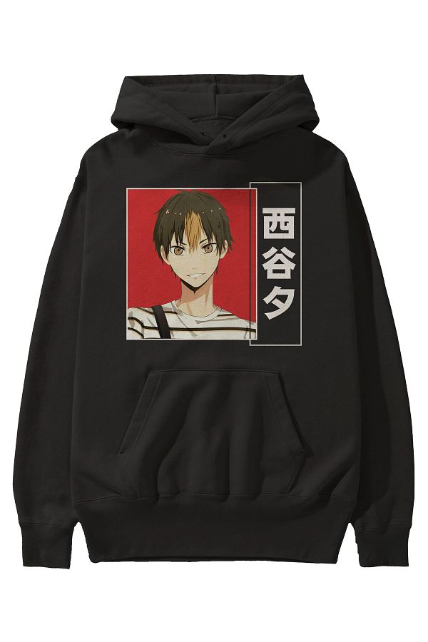 Ankhises-Yuu Nishinoya 1 Anime Front Printed Black Hoodie Oversize Hooded Sweatshirt Men Women 1