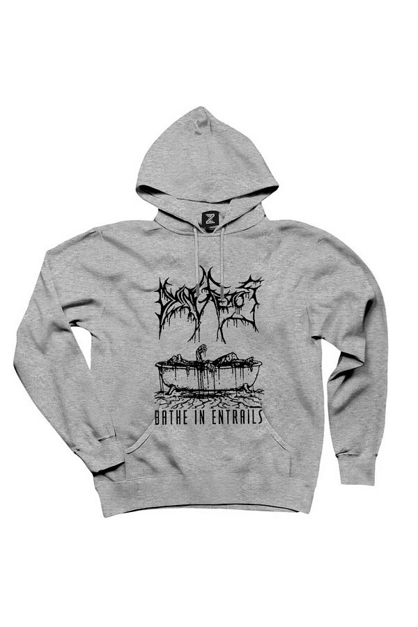 Z zepplin Dying Fetus Bathe in Entrails Gray Hooded Sweatshirt Hoodie Trendyol