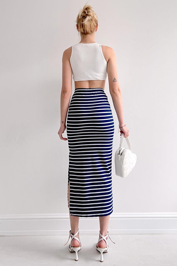 Women's Denim Skirt High Waist Denim Lace Tulle Patchwork A-Line