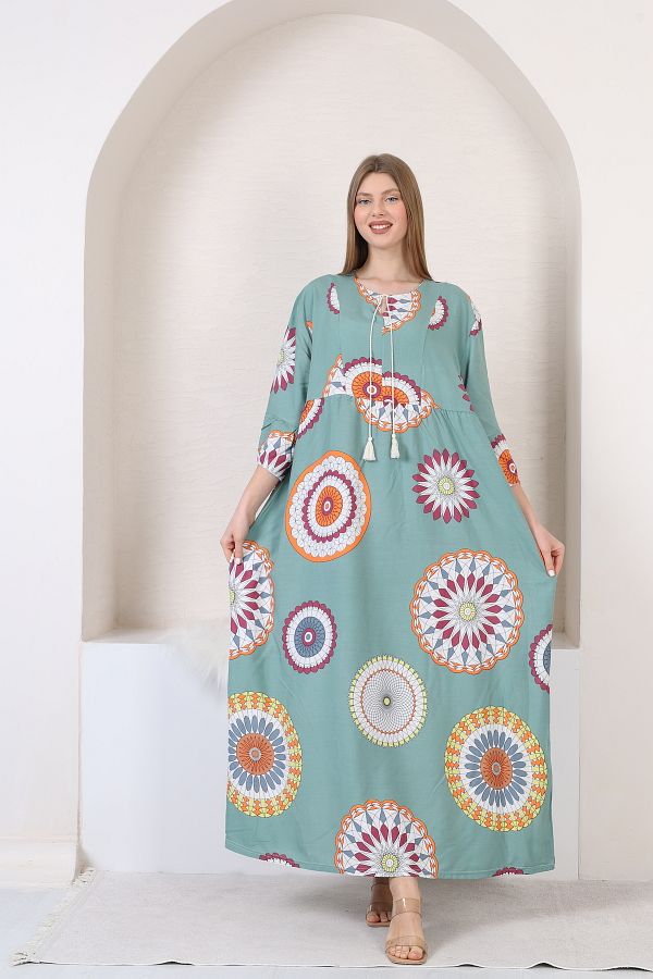 Plus size three quarter sleeve maxi dresses hot sale
