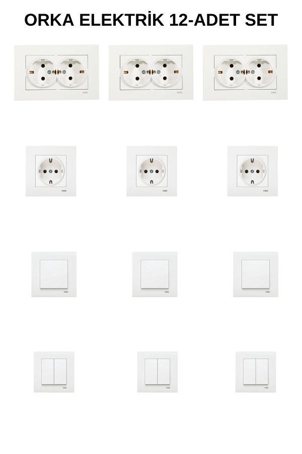 VİKO-Karre White 3-Piece 2-Piece مقبس 3-Piece مقبس مؤرض 3-Piece مفتاح 3-Piece إطار العاكس متضمن 1
