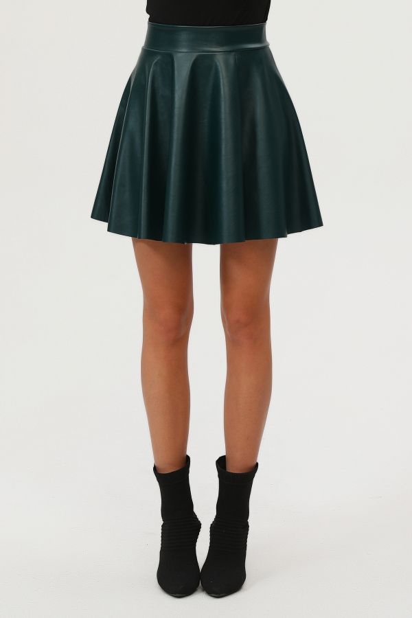 Emerald green faux leather skirt shop