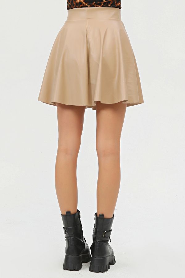 Faux leather skirt cream best sale