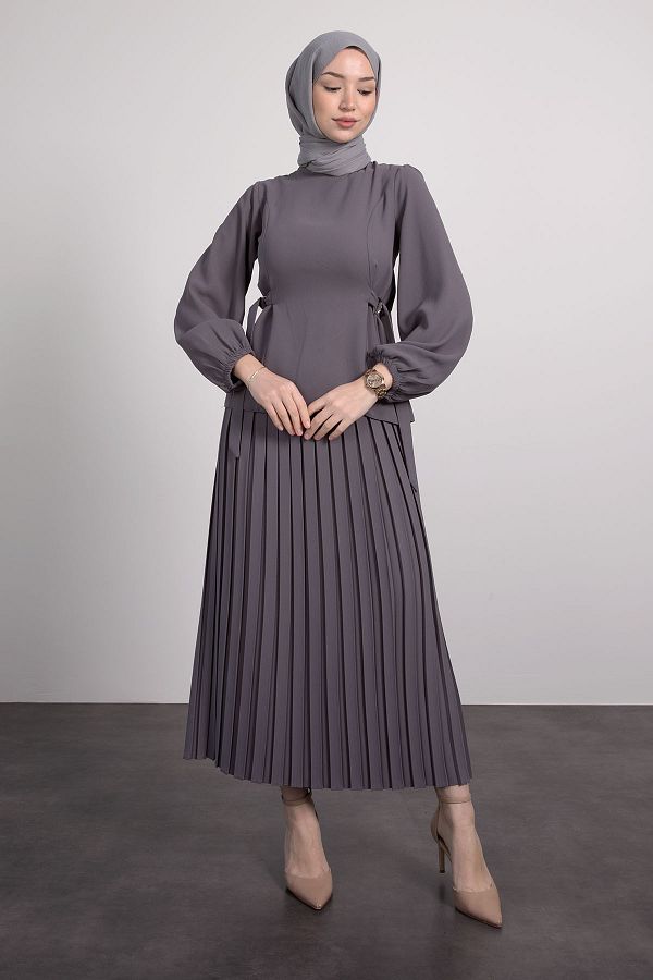 Lamia Giyim Adjustable Tunique Pleated Hijab Set Trendyol