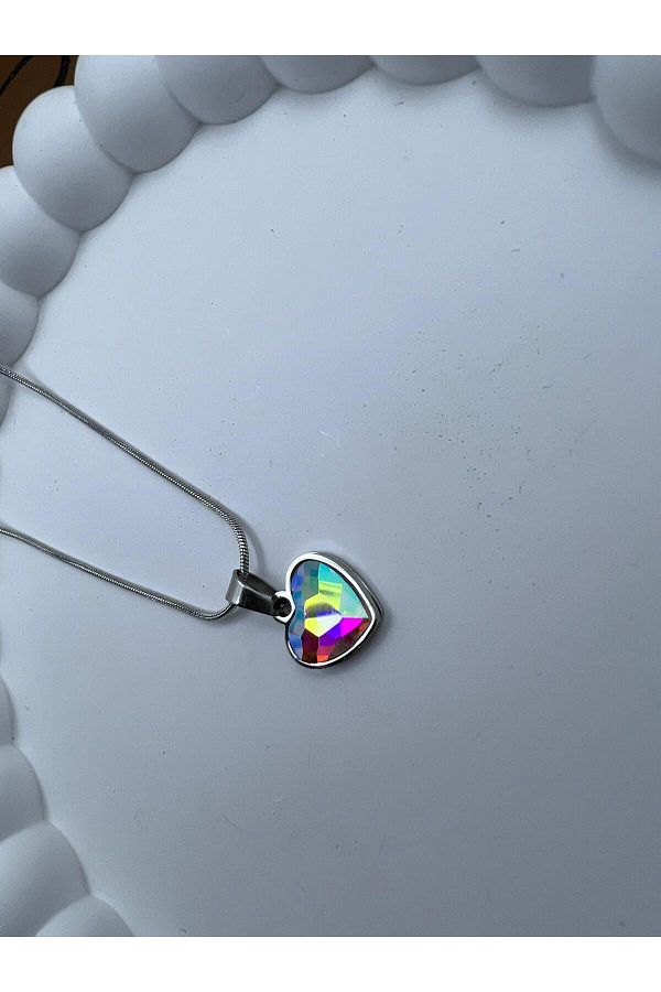 BYANTEP Heart Pattern Hologram Necklace Trendyol