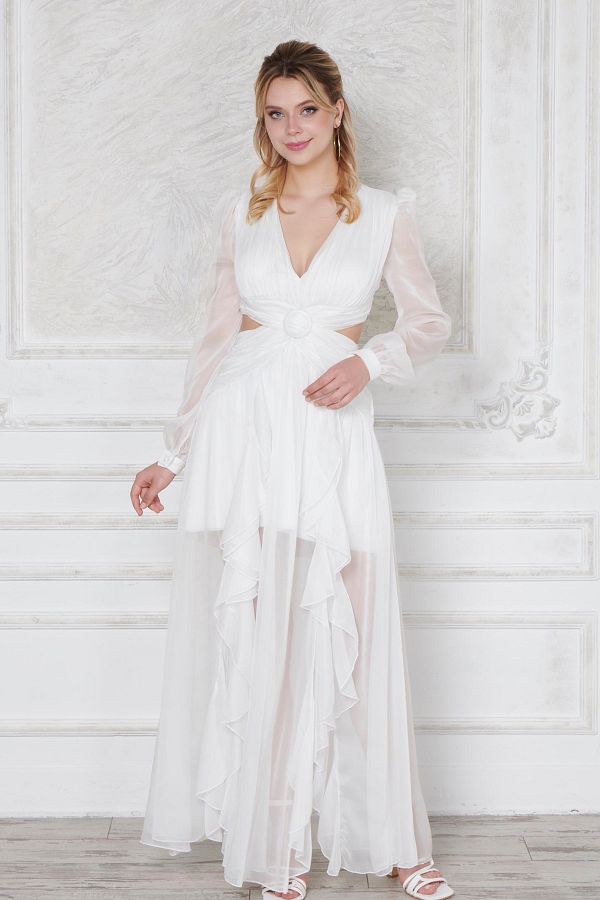 White tulle fabric skirt on sale