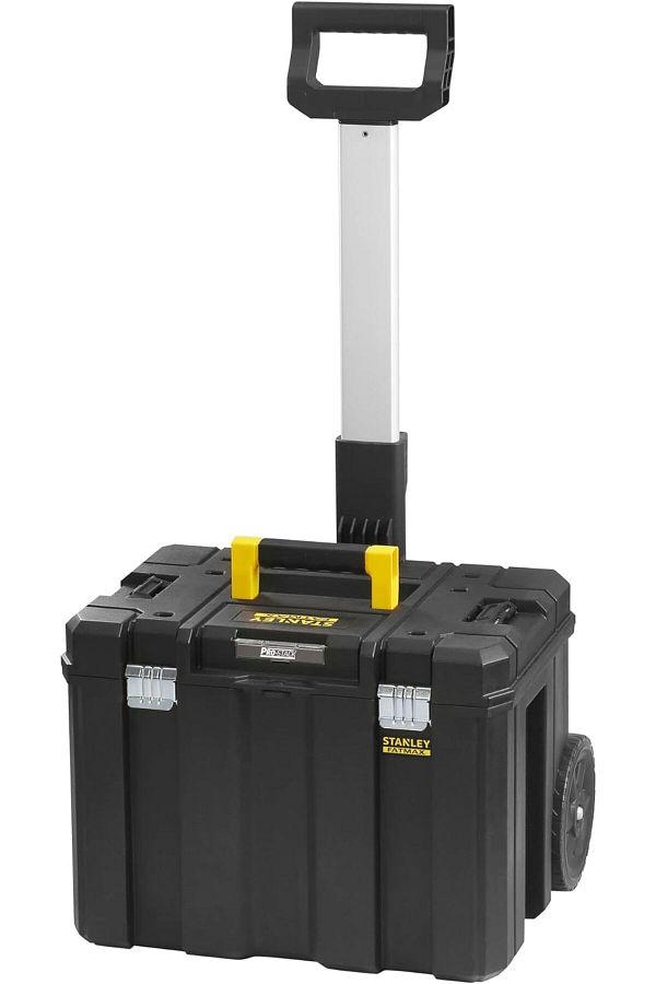 Stanley-FatMax Pro-Stack Mobile Tool Box 36L with Sturdy Heavy Load Wheels, 30Kg Carry, Telescopic Handle 1