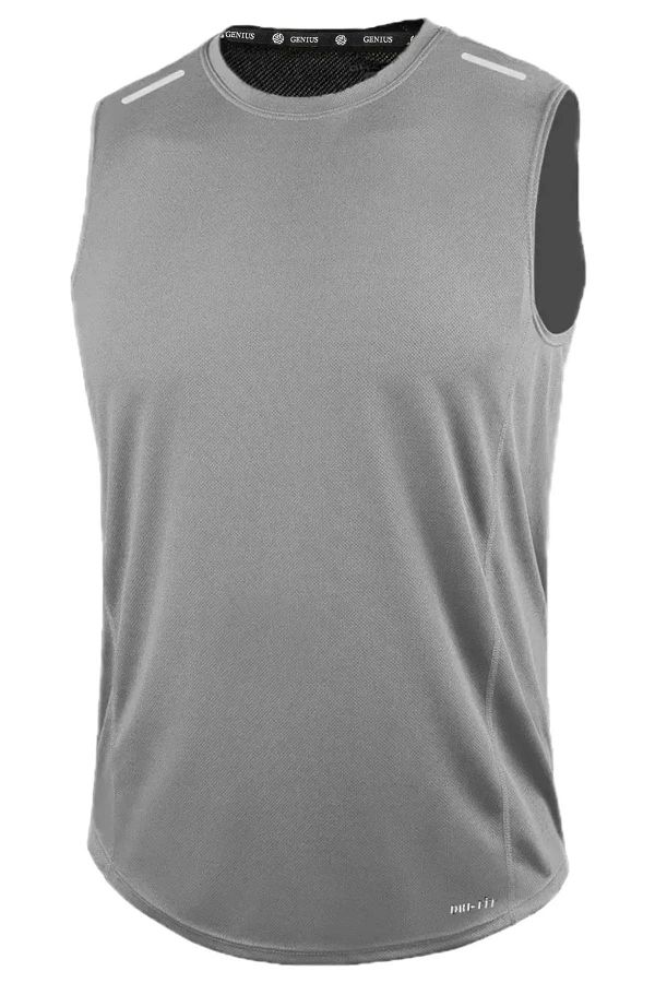 GENIUS STORE-Men's Moisture Absorbing Quick Dry Athletic Technical Performance Athlete Zero Sleeve T-shirt DRIFIT-SIFIRKOL 1