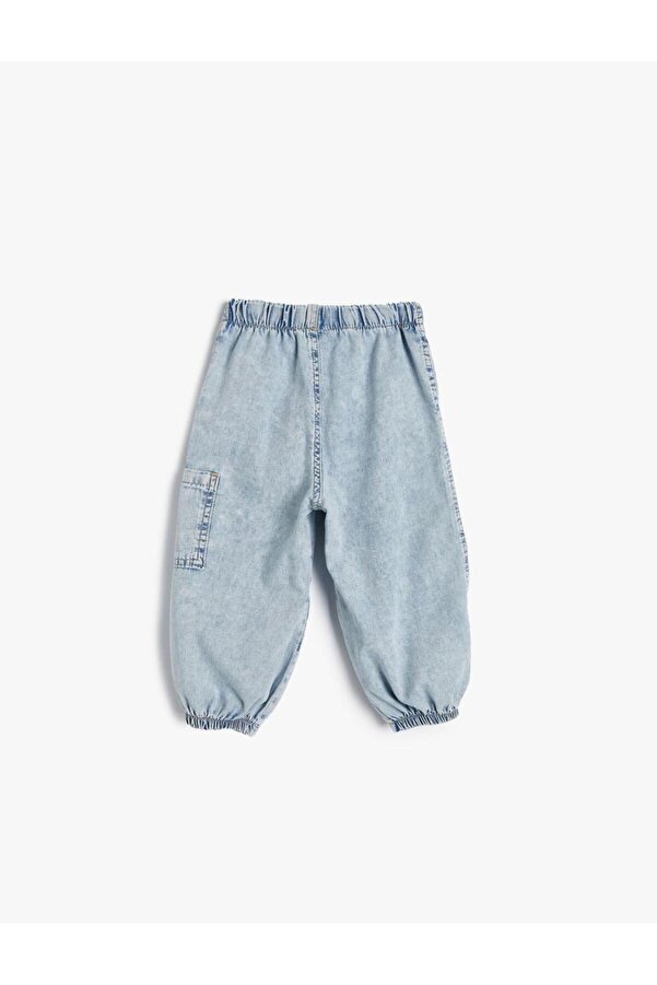 Koton Erkek Bebek Paraşüt Kot Pantolon Pamuklu Beli Lastikli Cepli - Parachute Jean