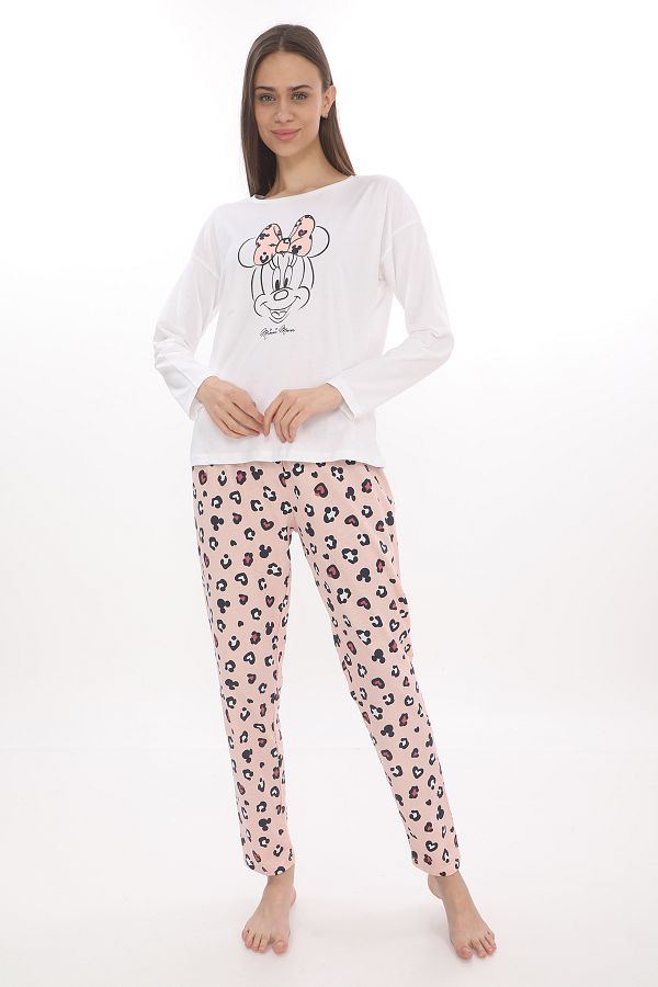 Giyimod ORIGINAL LICENSED MINNIE 100 COTTON BOTTOM TOP WOMEN S PAJAMAS SET 57785 Trendyol