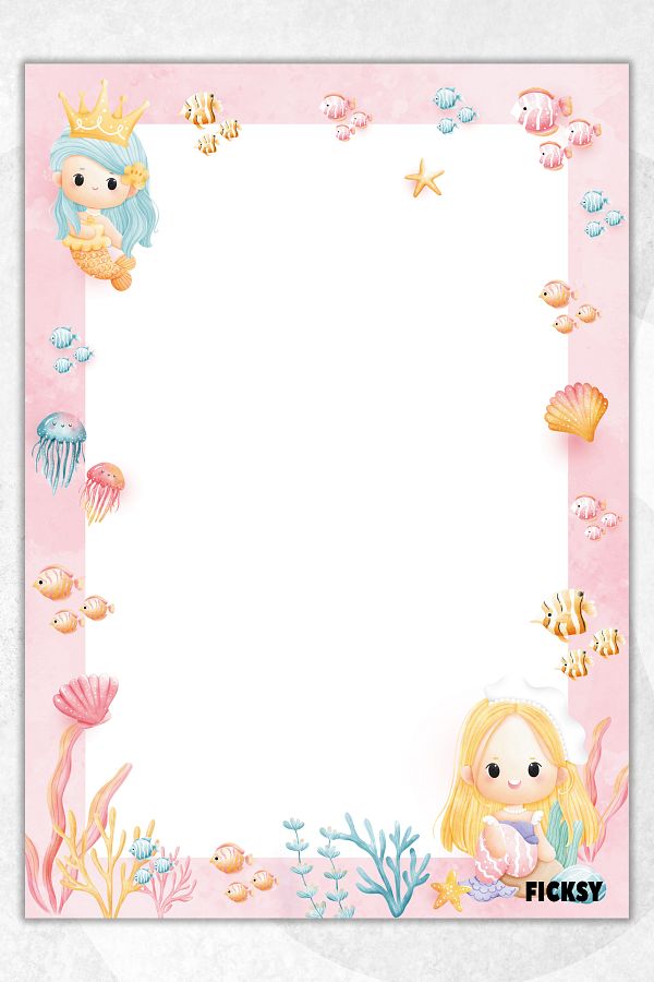 Ficksy-Cute Mermaid Note Paper - A5 Size - 50 Sheets - Notepad - Memopad - Memo Pad - To Do List 1
