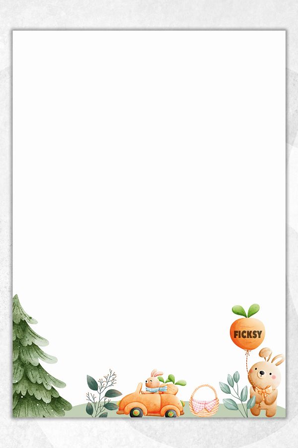 Ficksy-Cute Rabbit Note Paper - A5 Size - 50 Sheets - Notepad - Memopad - Memo Pad - To Do List 1