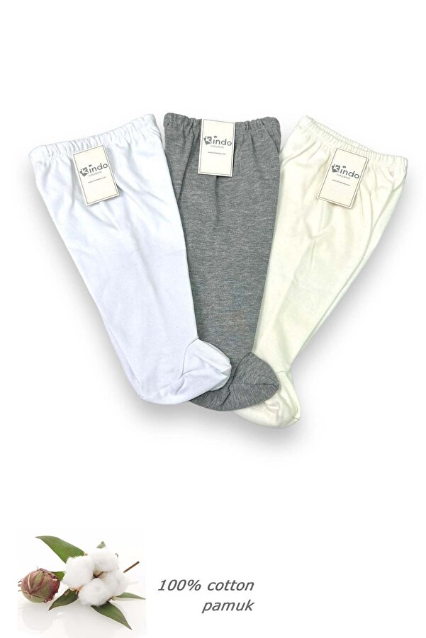 Kindo Baby 3 Lü Bebek Patikli Pantolon %100 Pamuk Annelerin Favorisi