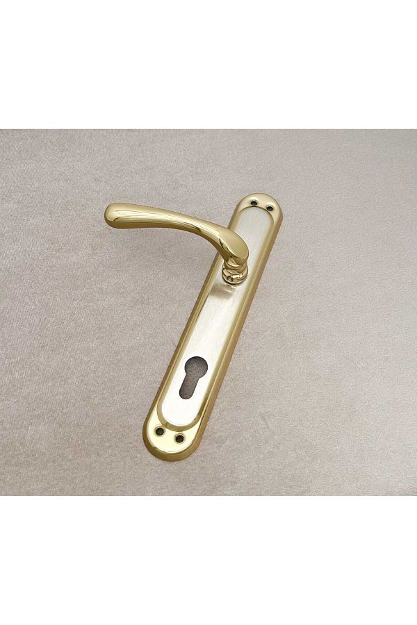 KOLDOOR-Sultan Titanium Satin Mirrored Yale Steel Door Handle Left Push One Way 1