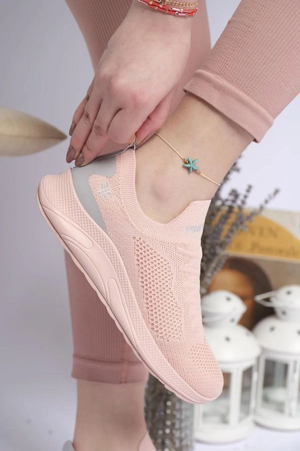 MOREN CA Laceless Knitwear Women s Pink Sneakers Trendyol