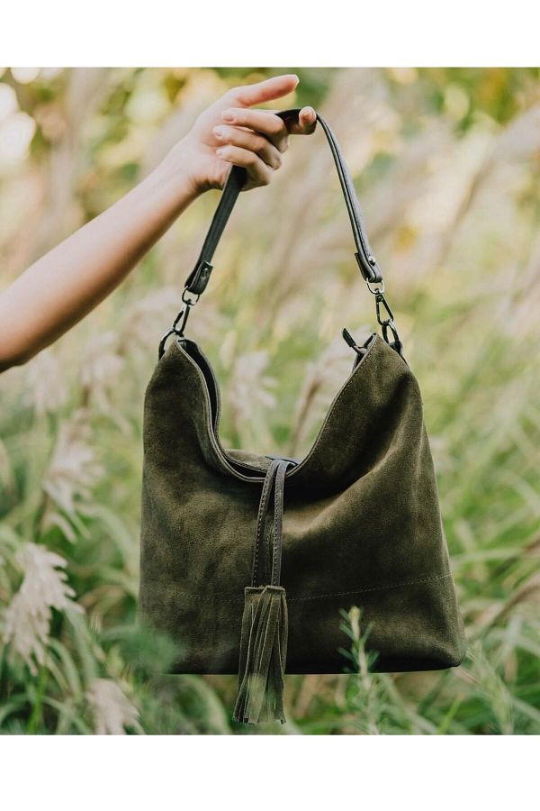 Suede leather bag deals