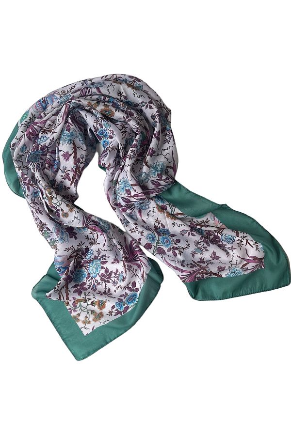 Rupen Kraft-وشاح مربع منقوش ناعم فلور وشاح منقوش 95X95 1