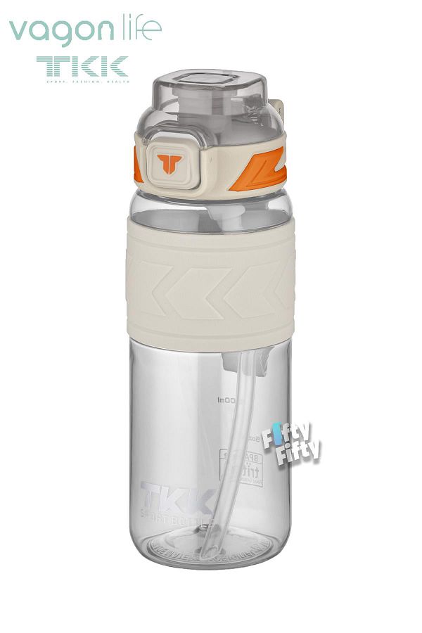 Vagonlife-TKK 600 ML Dual Use Tritan Water Bottle with Straw/Comfortable Drinking Bpa Free with Carrying Strap FFTKK1019 1