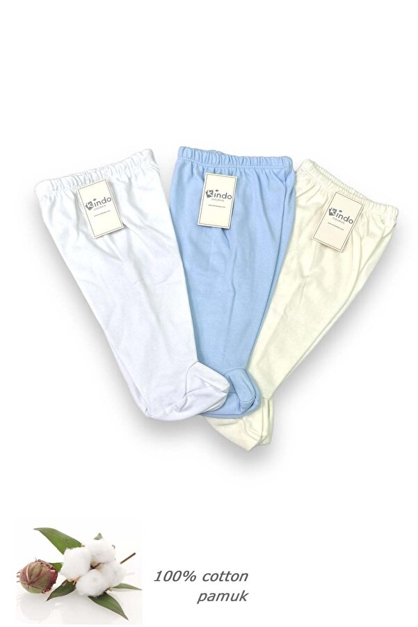 Kindo Baby 3 Lü Bebek Patikli Pantolon %100 Pamuk Annelerin Favorisi