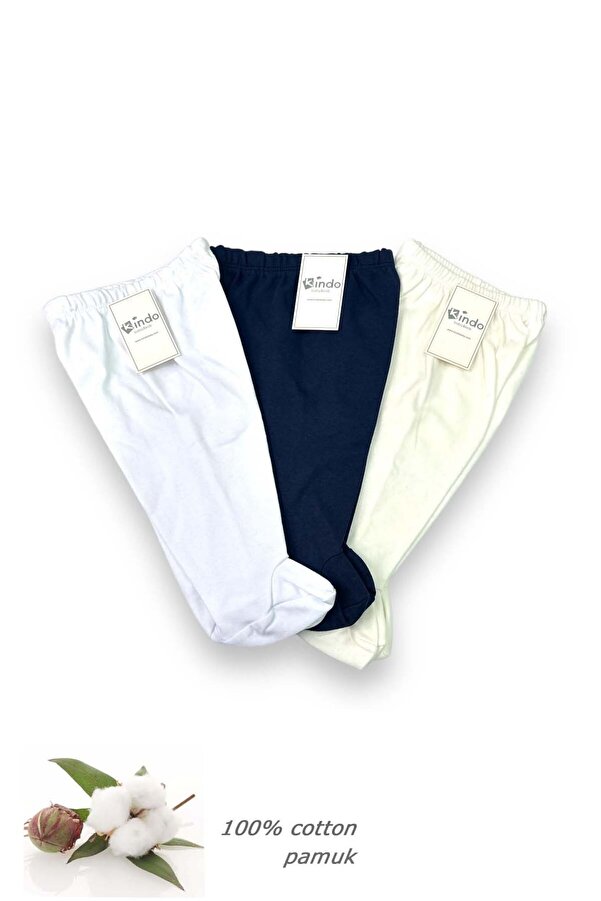 Kindo Baby 3 Lü Bebek Patikli Pantolon %100 Pamuk Annelerin Favorisi