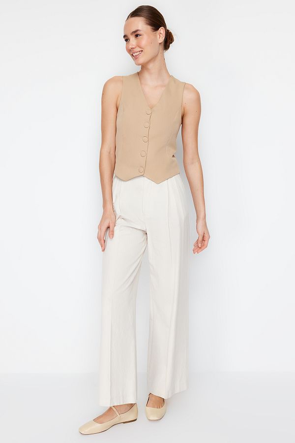 Trendyol Collection-Vestă țesătă cu nasturi, cu nasturi, din nurcă TWOSS21YE0009 1