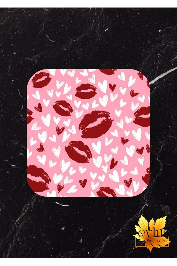 Eylül Design-Lip Printed Custom Design Printed MDF Square Coasters 1