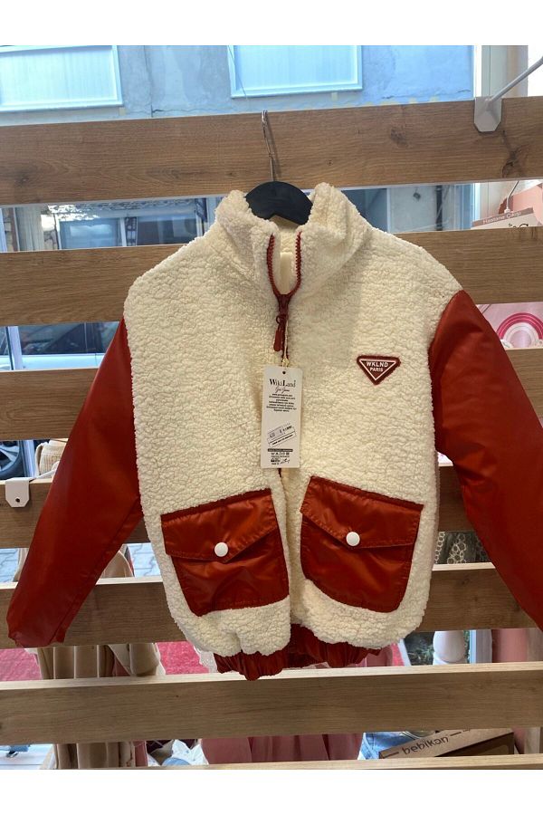 TİJK-Boys' Jacket with Plush Inside Lining on the Outside 1