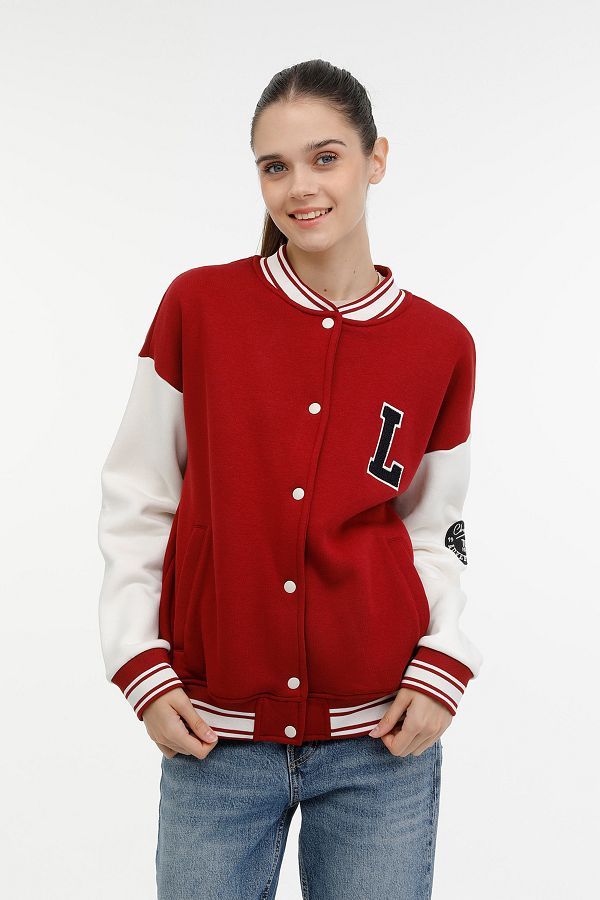 Lumberjack W GF85 CAYLA BOMBER JACKET Claret Red Women s Tracksuit Trendyol