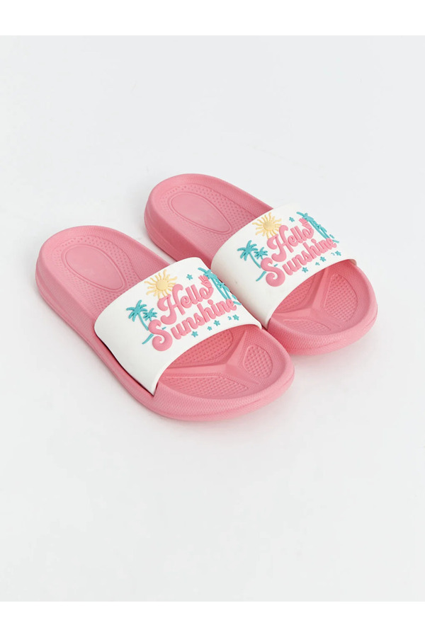 LC Waikiki-Printed Single Striped Girl's Slippers 1