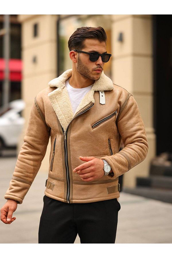 TREND L FE Men s Model Mink Napa Leather Fur Lined Coat Jacket Trendyol