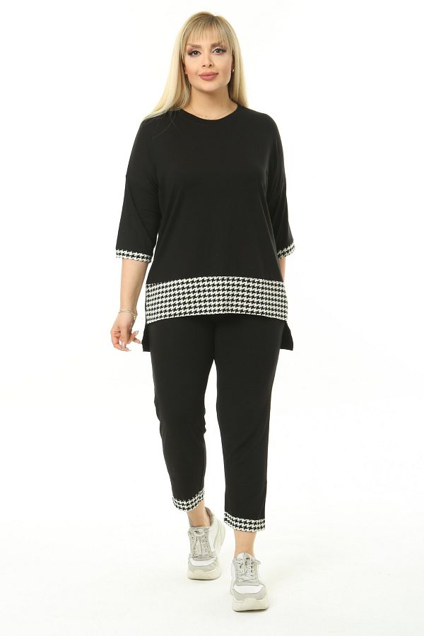 Houndstooth leggings plus size discount