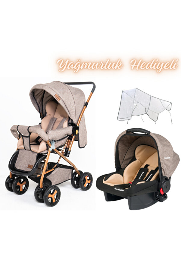 Ünal Two Koalas Keten Gold Seyahat Sistem Bebek Arabası Yağmurluk Hediyeli