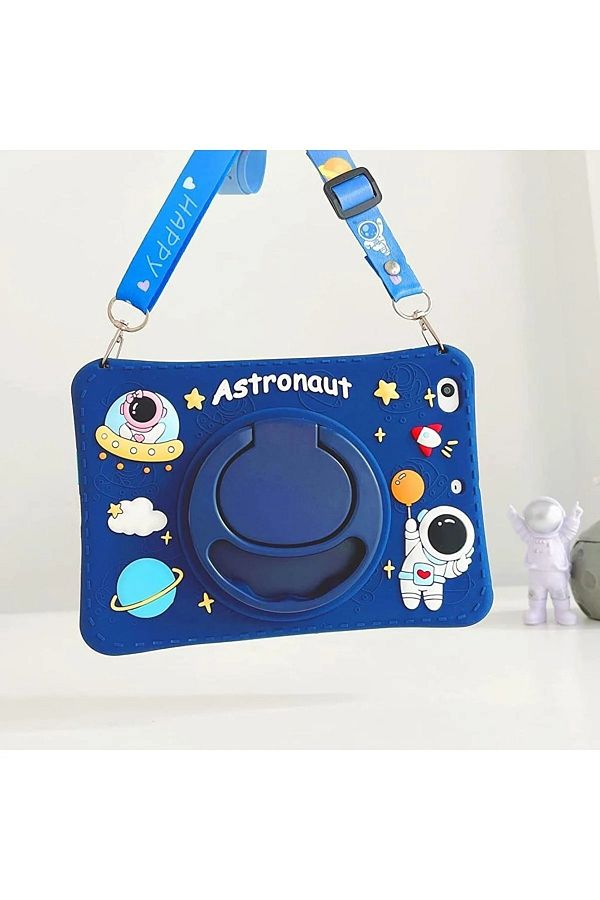 ÜNİCELL-Galaxy Tab A9 Plus 11 inch Sm-X210 Compatible Tablet Case with Stand and Neck Strap Astronaut Figure 1