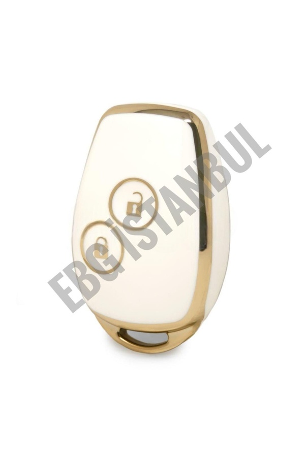 EBG İSTANBUL-Renault Dacia Kangoo Clio Trafic Remote Control Key Case 2 BUTTON WHITE GOLD 1