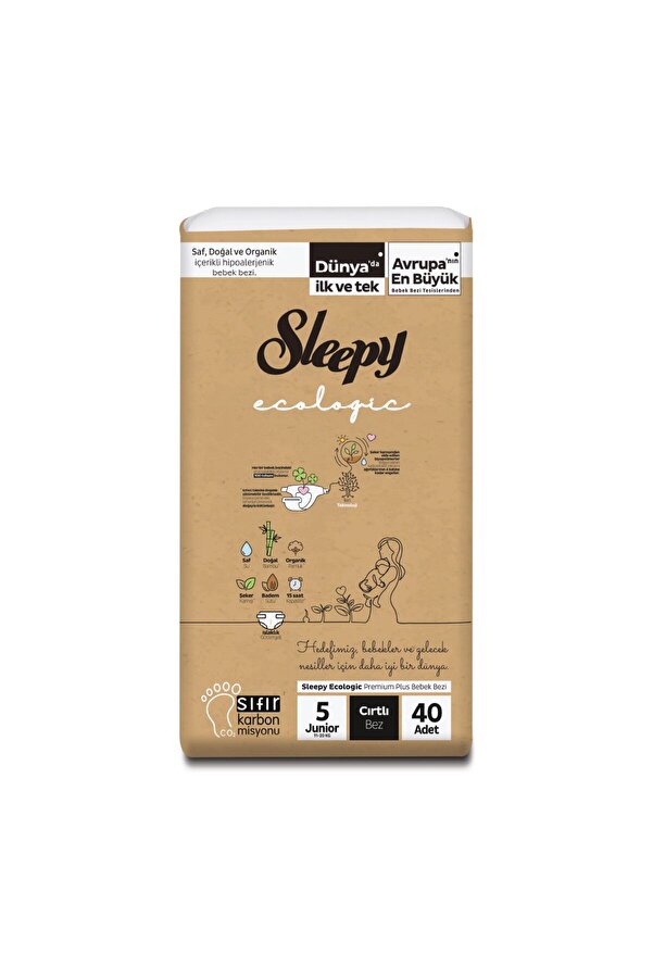 Sleepy Ecologic Bebek Bezi 5 Beden Junior 11-20 Kg 40'lı