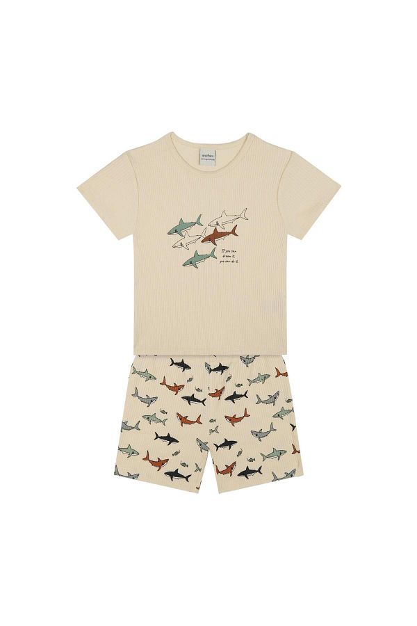 Antebies-Shark Pajama Set with Shorts 1