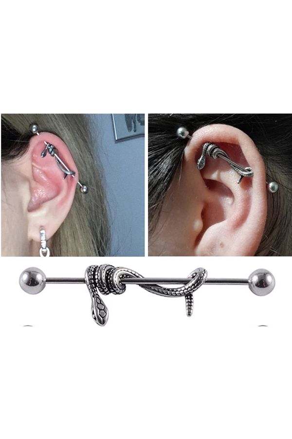 Bylin 100 316 L Surgical Steel Snake Bridge Piercing Bar Length 38 Mm 1 Piece Trendyol