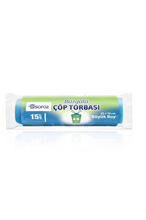 Saroz-Drawstring Garbage Bag Large Size 15pcs 65x70 Cm 5 Pieces 1