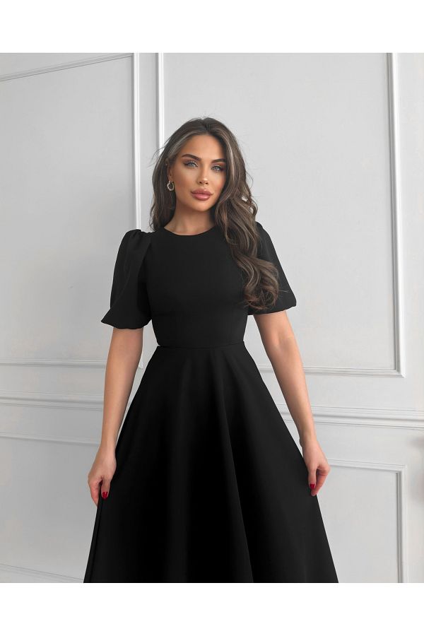 Black balloon gown top