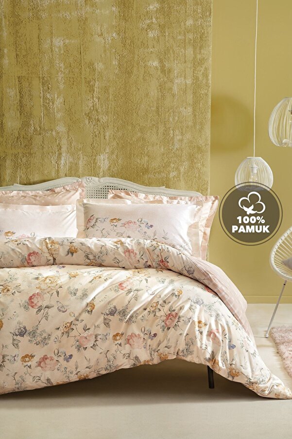 Yataş Farida Tek Kişilik Ranforce Nevresim Seti - Somon