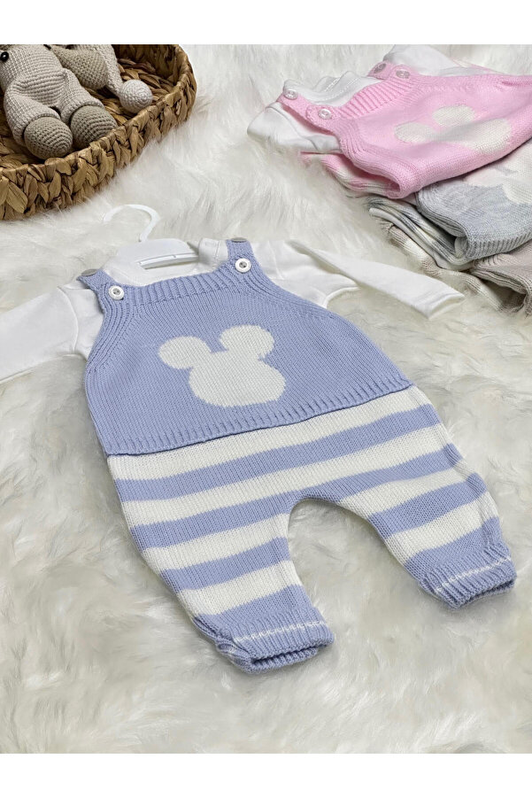 Home (PATİK HEDİYELİ) Littleland Penye Badili Mikili Triko Slopet Tulum